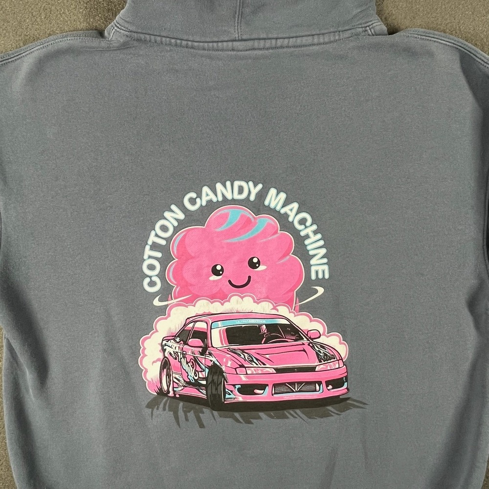 Ultramotive Cotton Candy Machine Hoodie Men's Large Gray Graphic‎ Car Drift